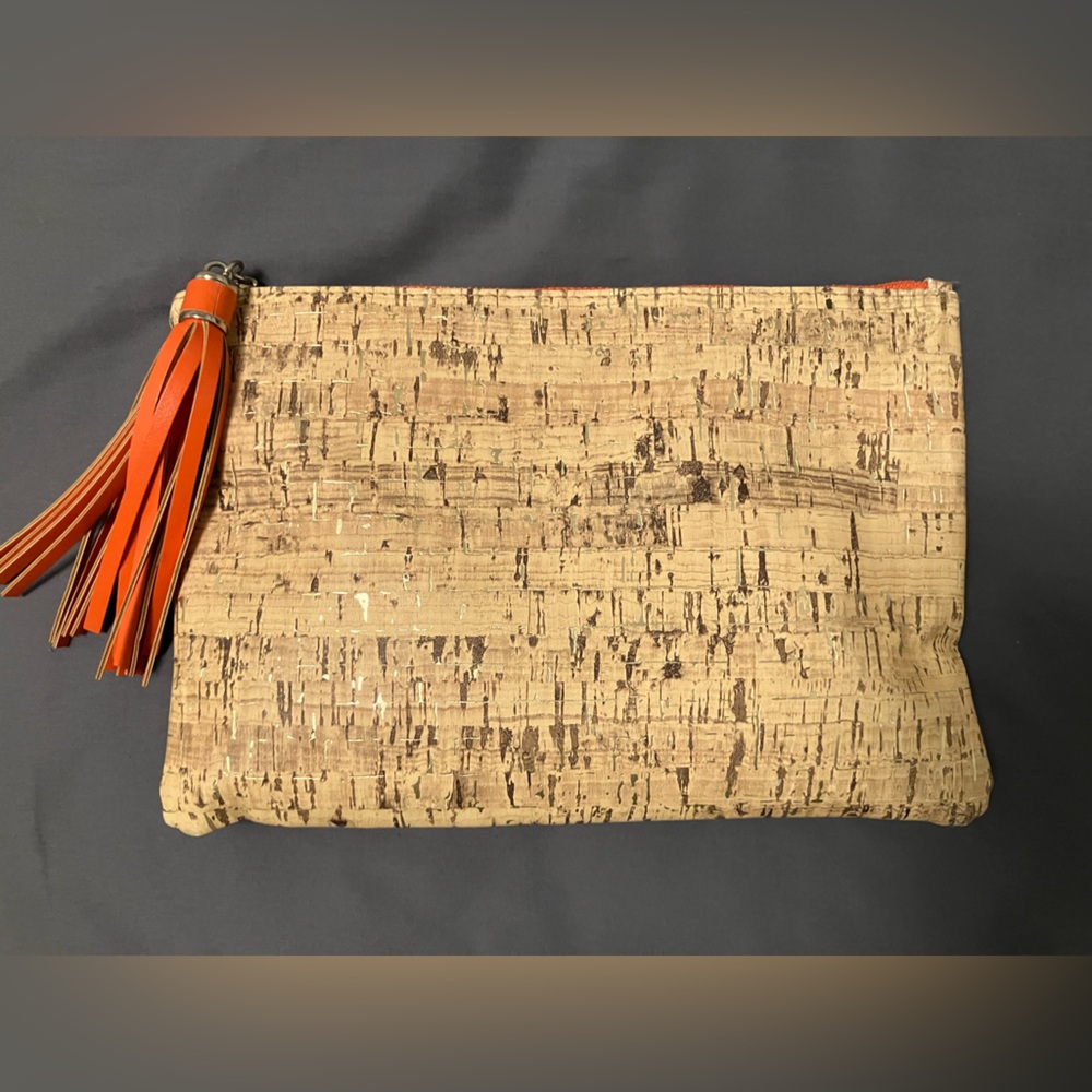 Mary Kay Cork Clutch with Orange Tassel